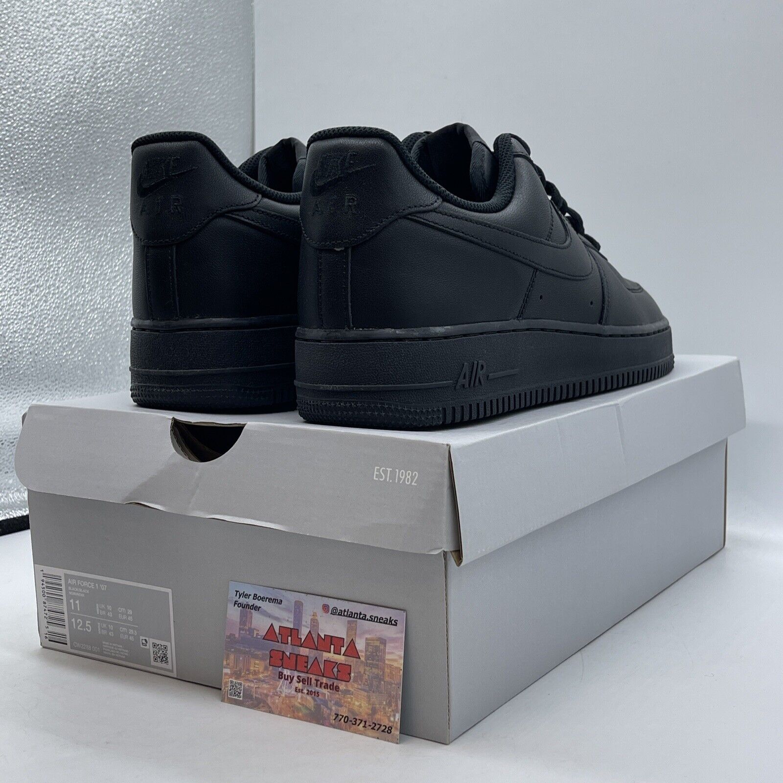 Size 11 - Nike Air Force 1 '07 Low Triple Black Leather (CW2288-001)
