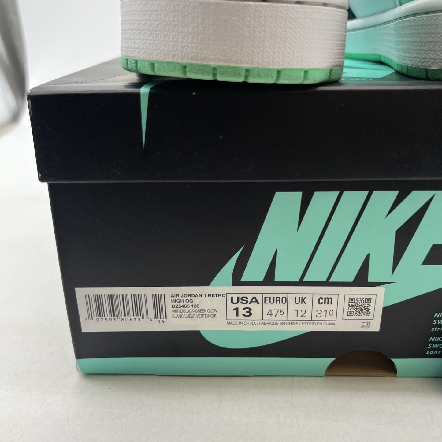 Size 13 - Air Jordan 1 Retro OG High Green Glow (DZ5485-130)
