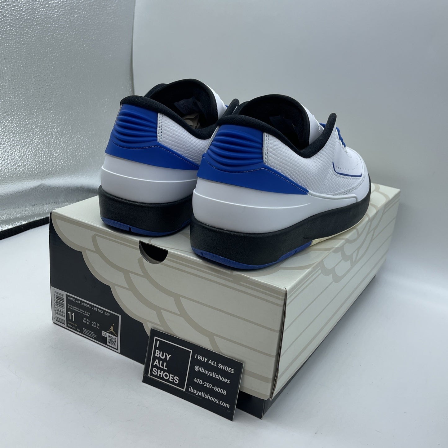 Size 11W - Air Jordan 2 Retro Low Varsity Royal White Leather (DX4401-104)