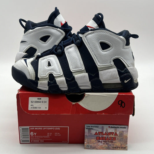 Size 6 (GS) - Nike Air More Uptempo 2016 Low Olympic Suede White (415082-104)