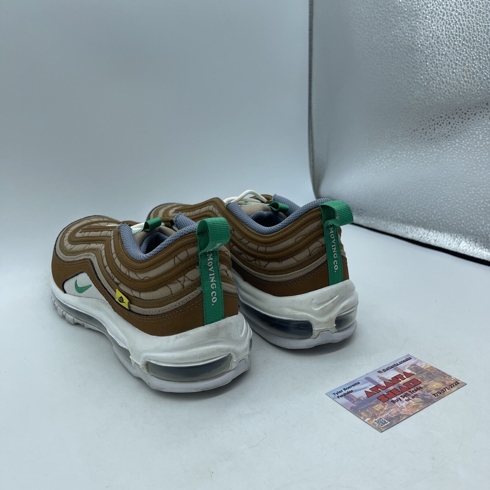 Size 12 - Nike Air Max 97 SE Moving Company Brown Green White Suede (DV2621-200)