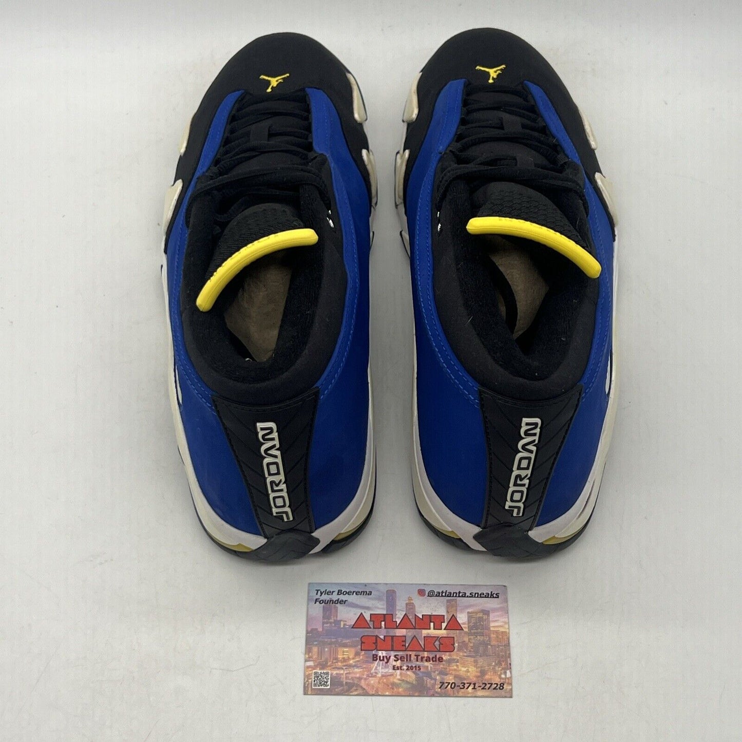 Size 10 - Air Jordan 14 Retro 2015 Low Laney Yellow Black White Suede 807511-405