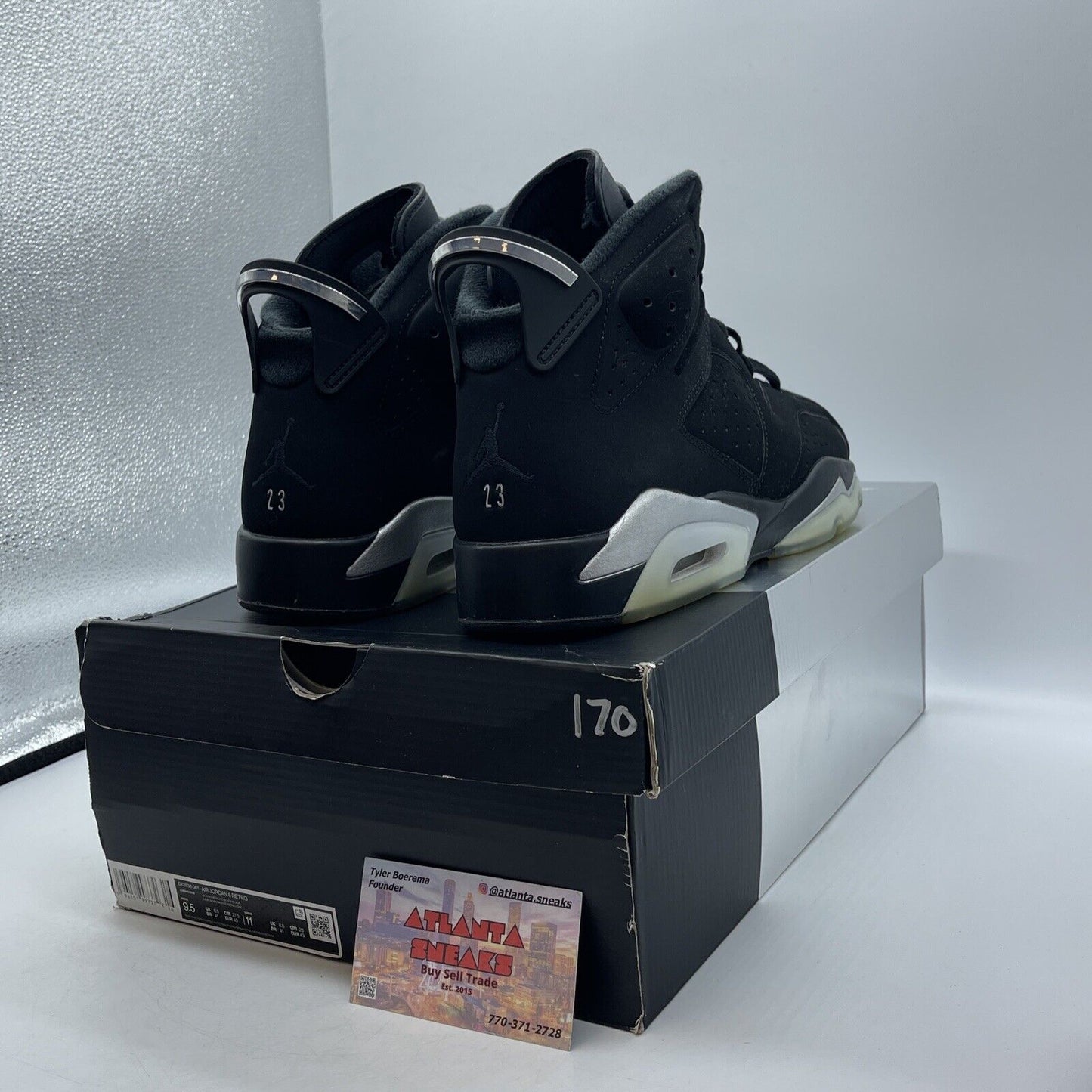 Size 9.5 - Jordan 6 Retro Mid Chrome Black White Sliver (DX2836-001)