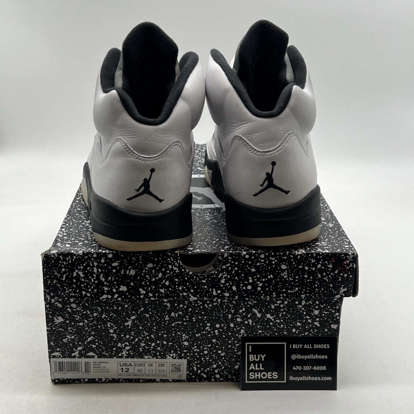 Size 12 - Air Jordan 5 Retro White Black (DD0587-110)