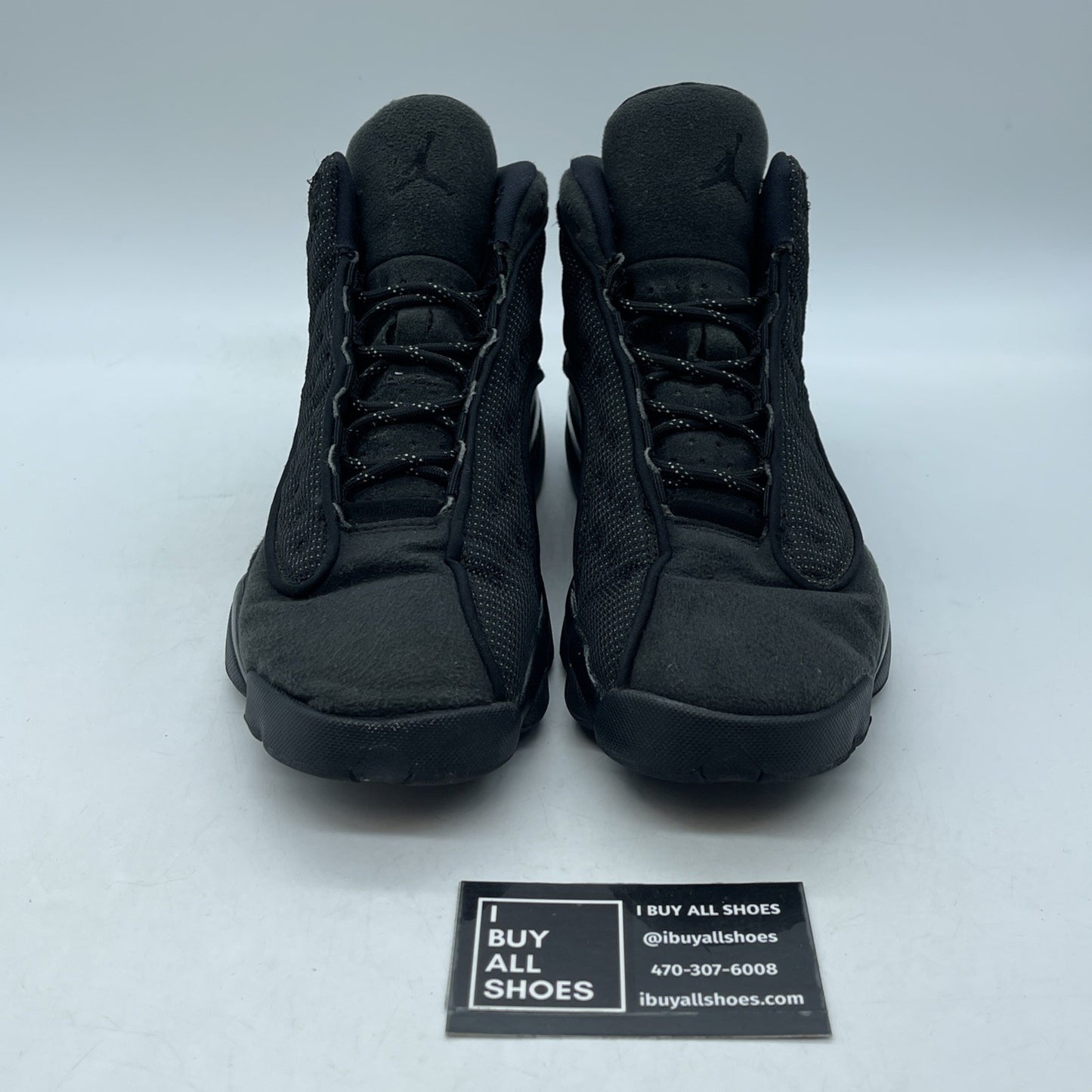 Size 7Y - Nike Air Jordan 13 Retro Black Cat Leather Suede  (884129-011)