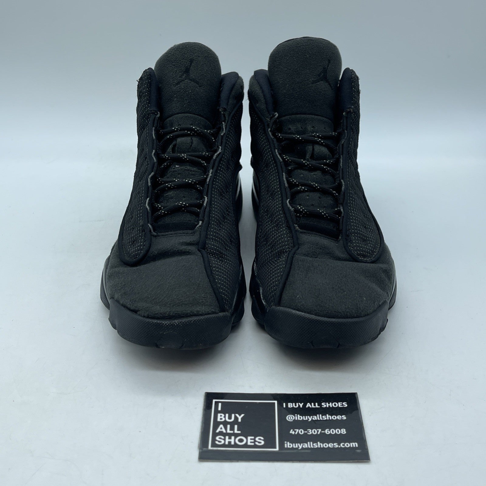 Size 7Y - Nike Air Jordan 13 Retro Black Cat Leather Suede  (884129-011)