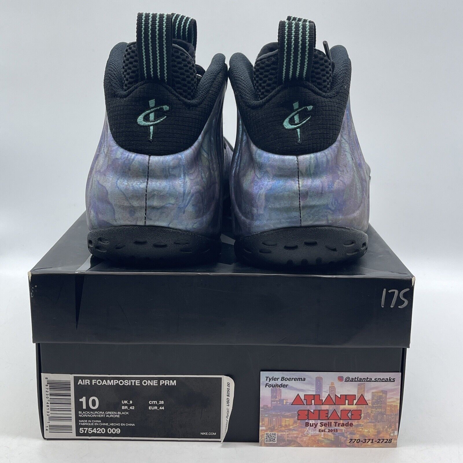 Size 10 - Nike Air Foamposite One Premium Abalone Black Purple Blue (575429-009)