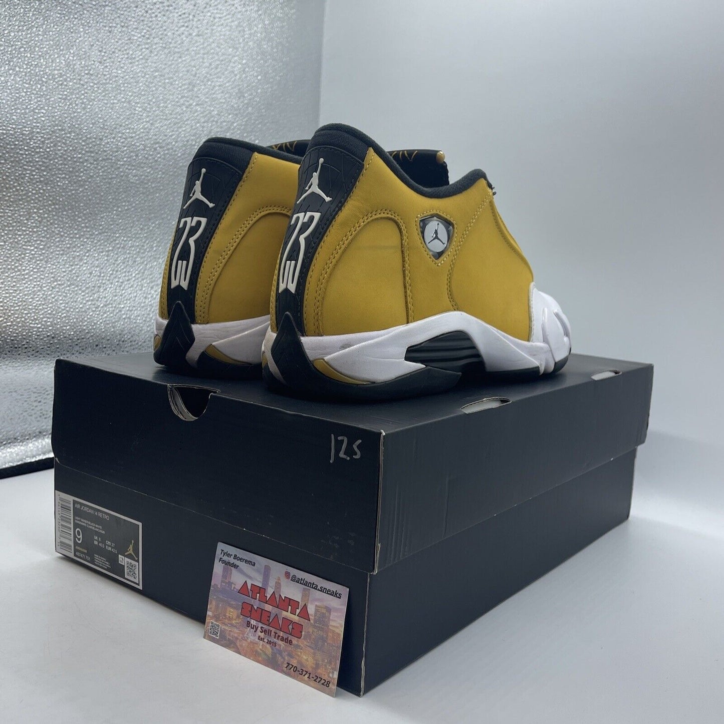 Size 9 - Jordan 14 Retro Light Ginger 2022 White Yellow Black (487471-701)