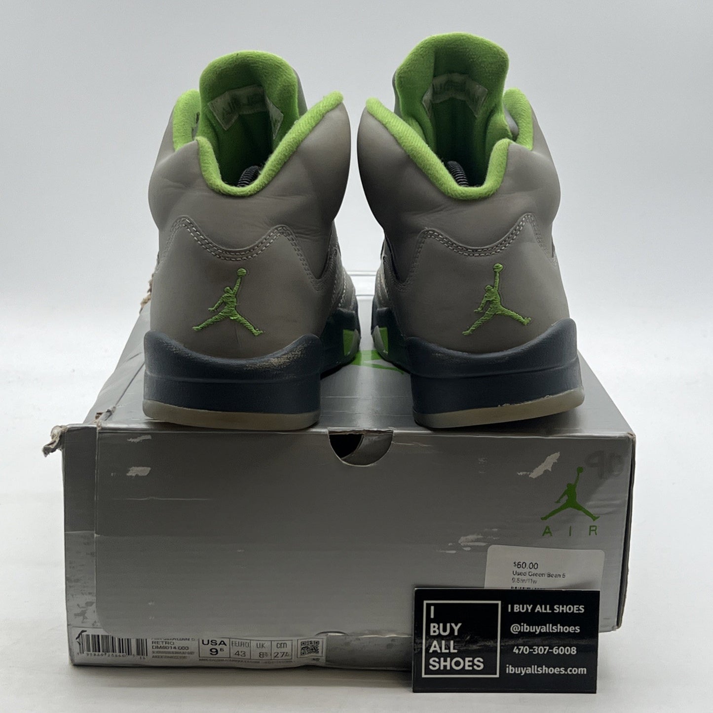 Size 9.5 - Air Jordan 5 Retro Green Bean (DM9014-003)