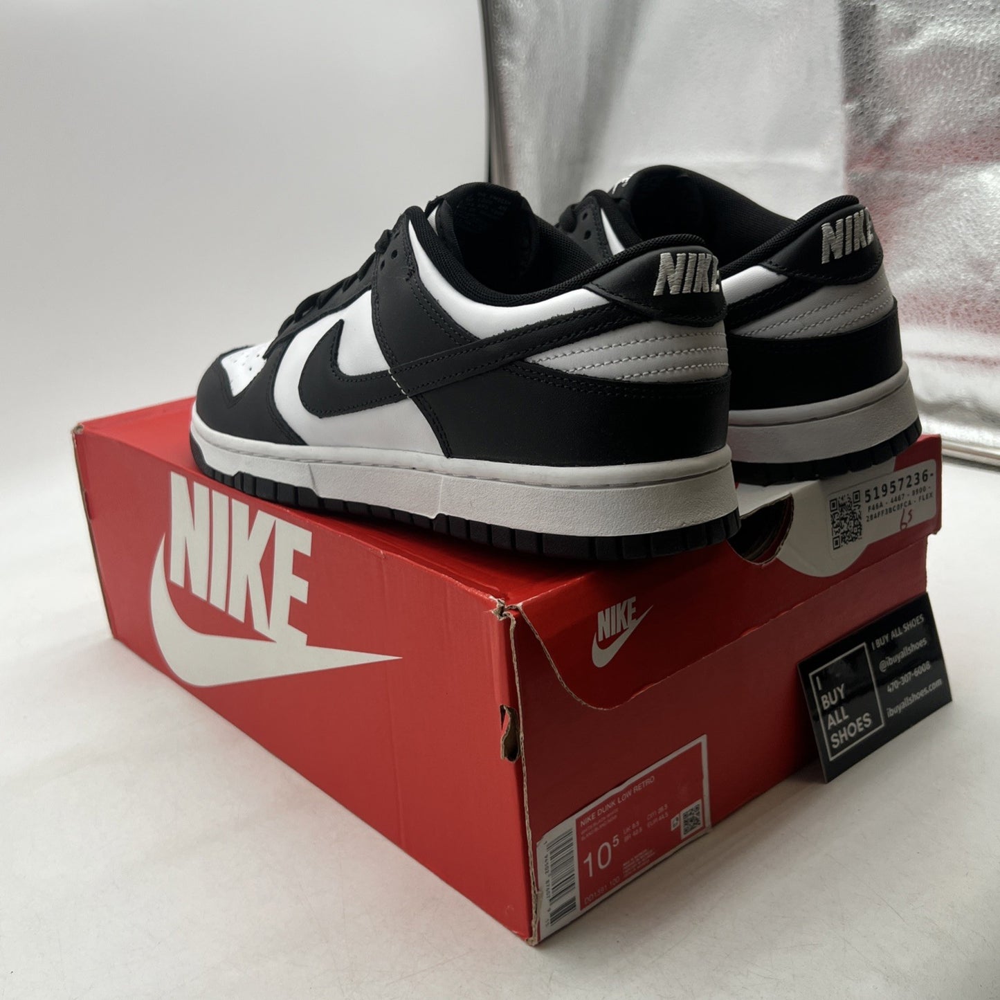 Size 10.5 - Nike Dunk Low Black White (DD1391-100)