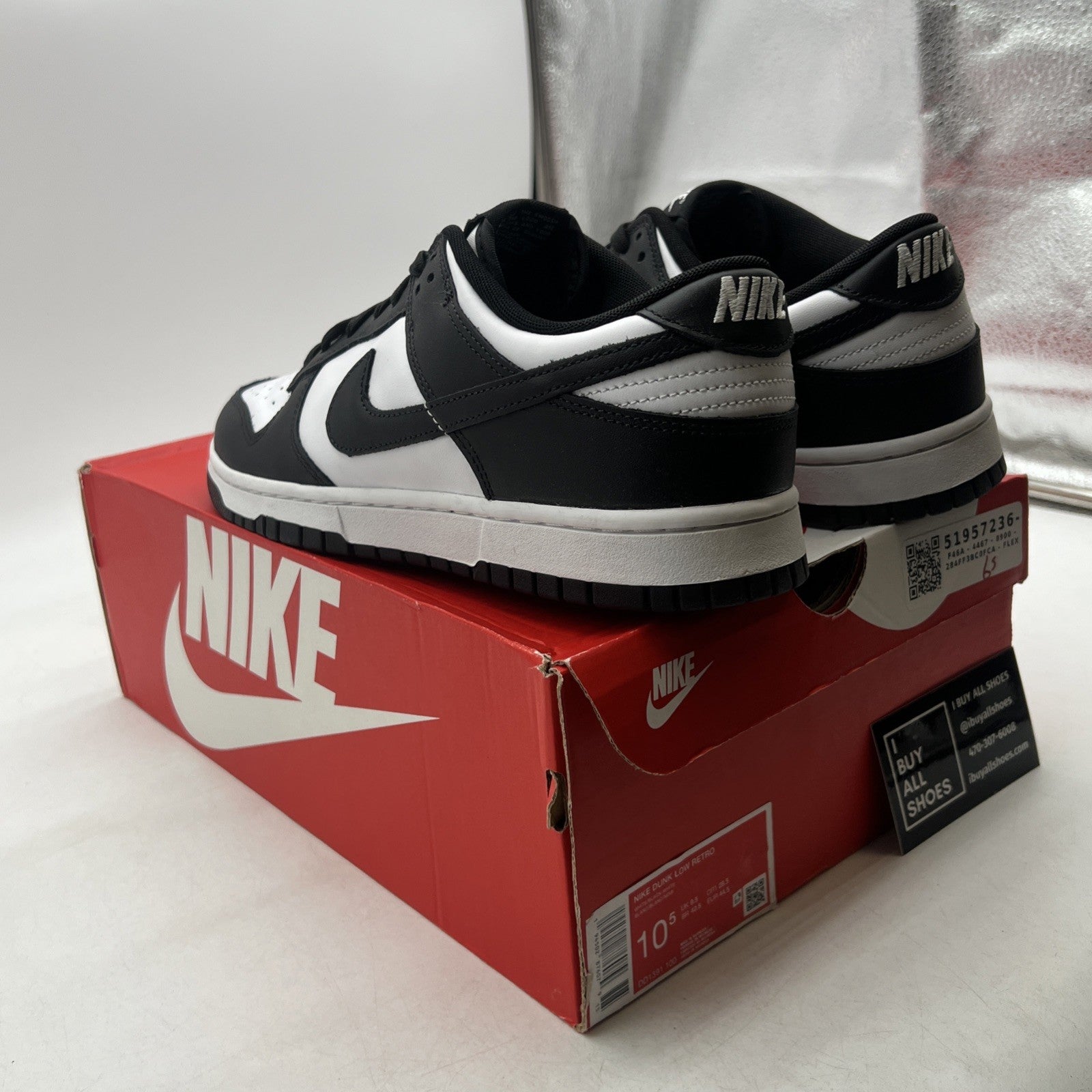 Size 10.5 - Nike Dunk Low Black White (DD1391-100)
