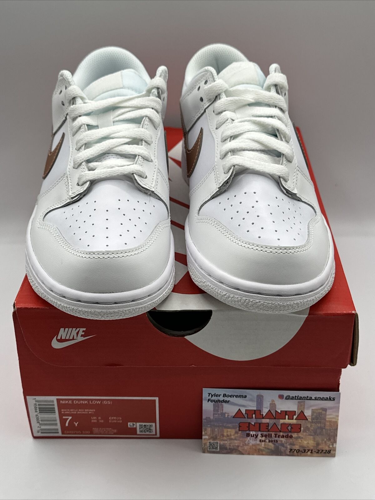 Brand New Nike Dunk Low White Pink (DH9765-100) - Size 7Y