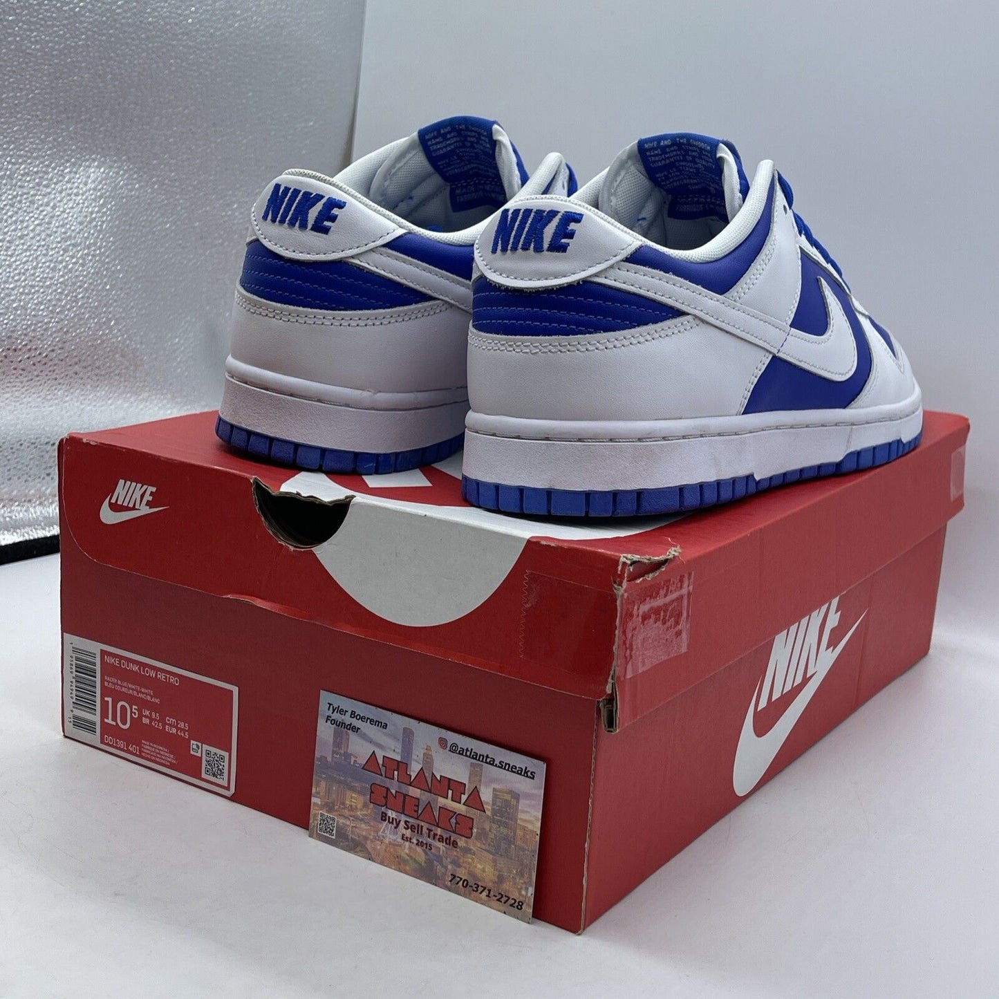 Size 10.5 - Nike Dunk Low Racer Blue White Leather (DD1391-401)