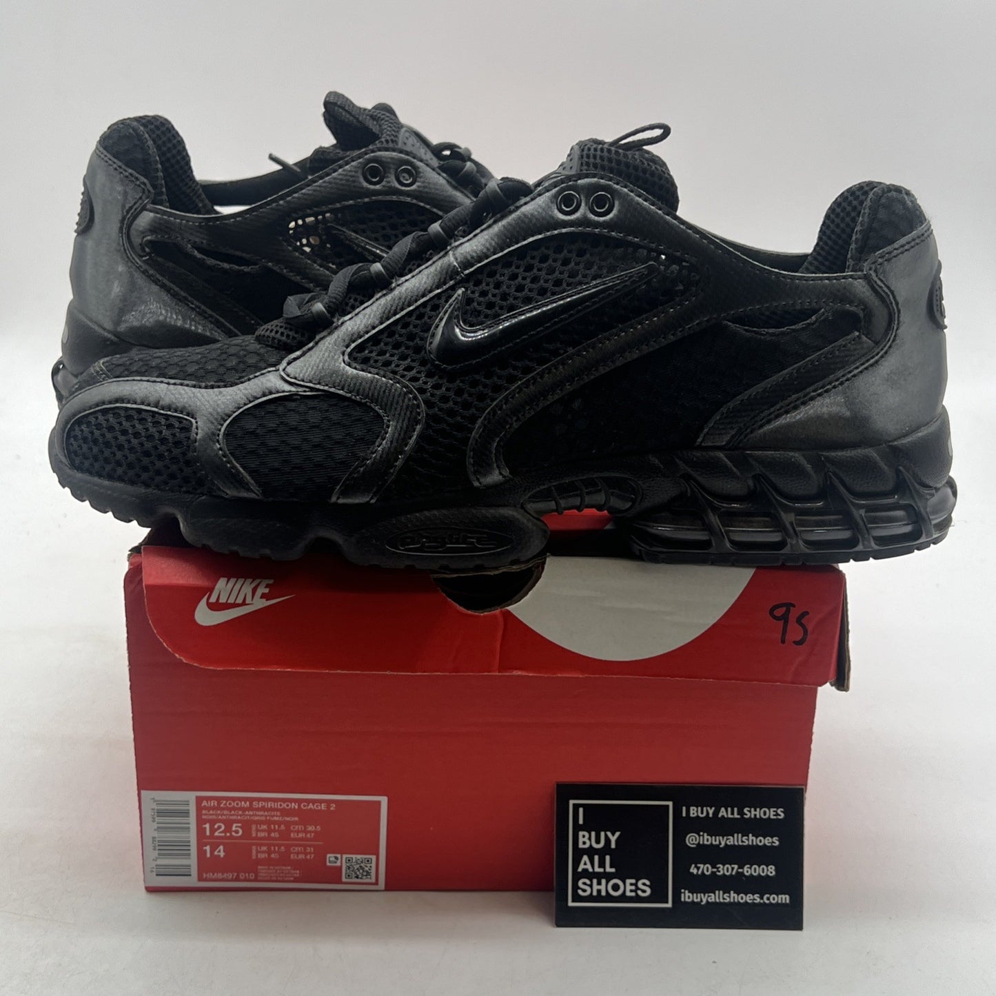 Size 12.5 - Nike Air Zoom Spiridon Cage 2 Black Anthracite (HM8497-010)