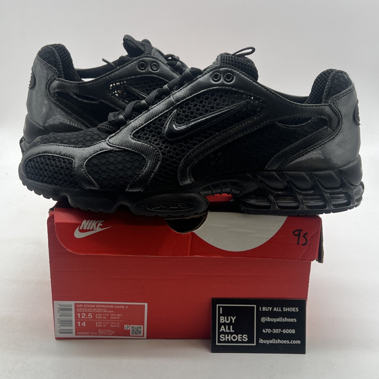 Size 12.5 - Nike Air Zoom Spiridon Cage 2 Black Anthracite (HM8497-010)