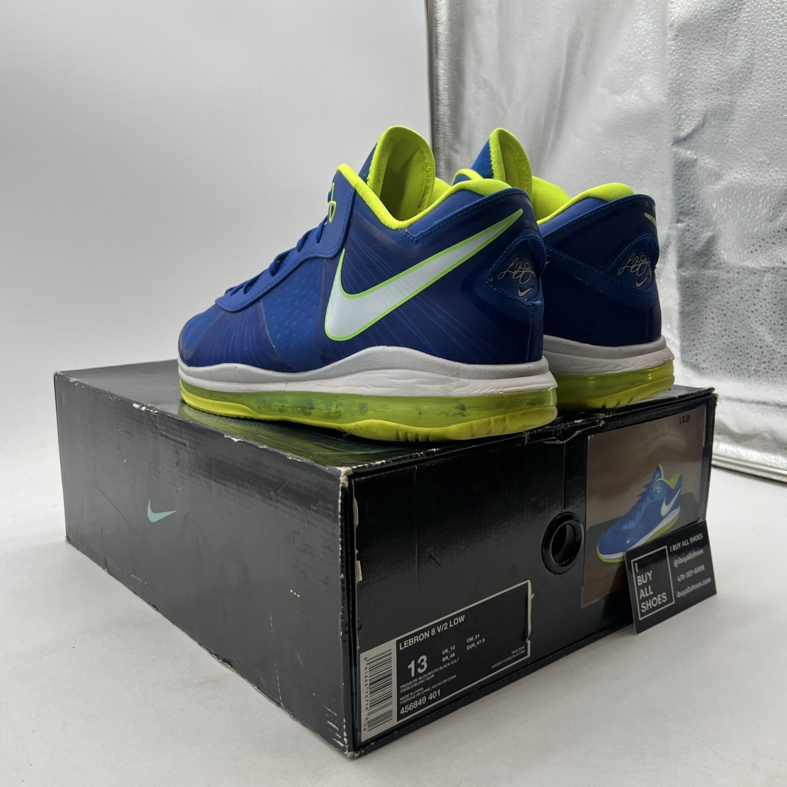 Size 13 - Nike LeBron 8 V/2 2011 Low Sprite (456849-401)