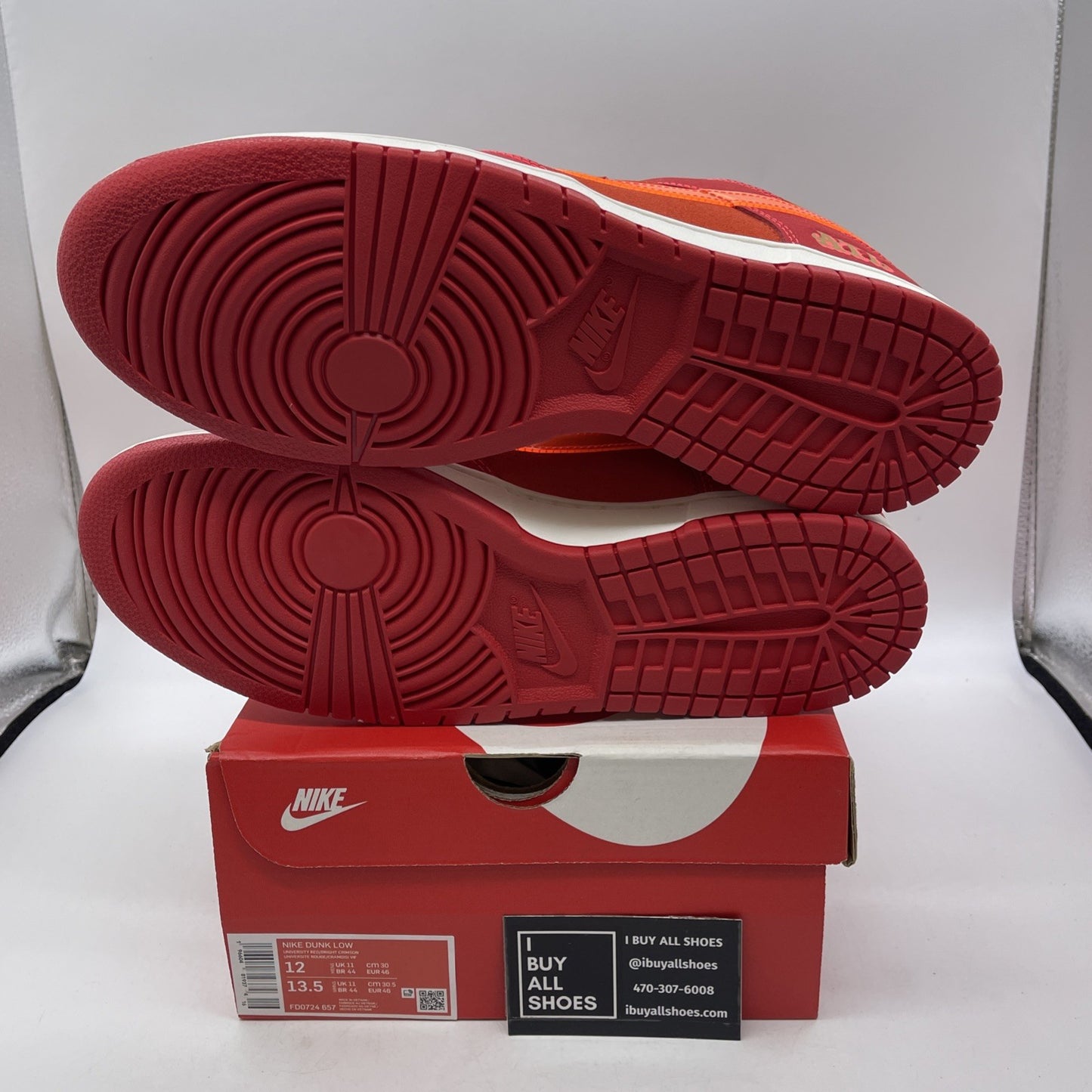 Size 12 - Nike Dunk Low ATL Red White Orange Suede (FD0724-657)