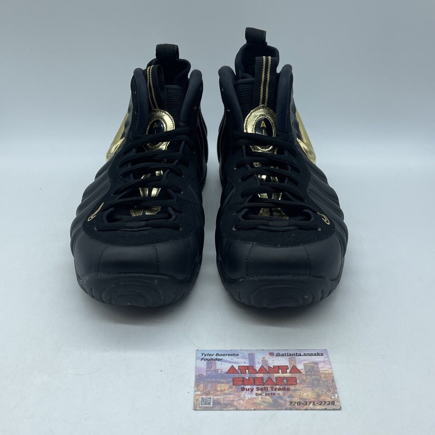 Size 10 - Nike Air Foamposite Pro Black Metallic Gold Leather (624041-009)