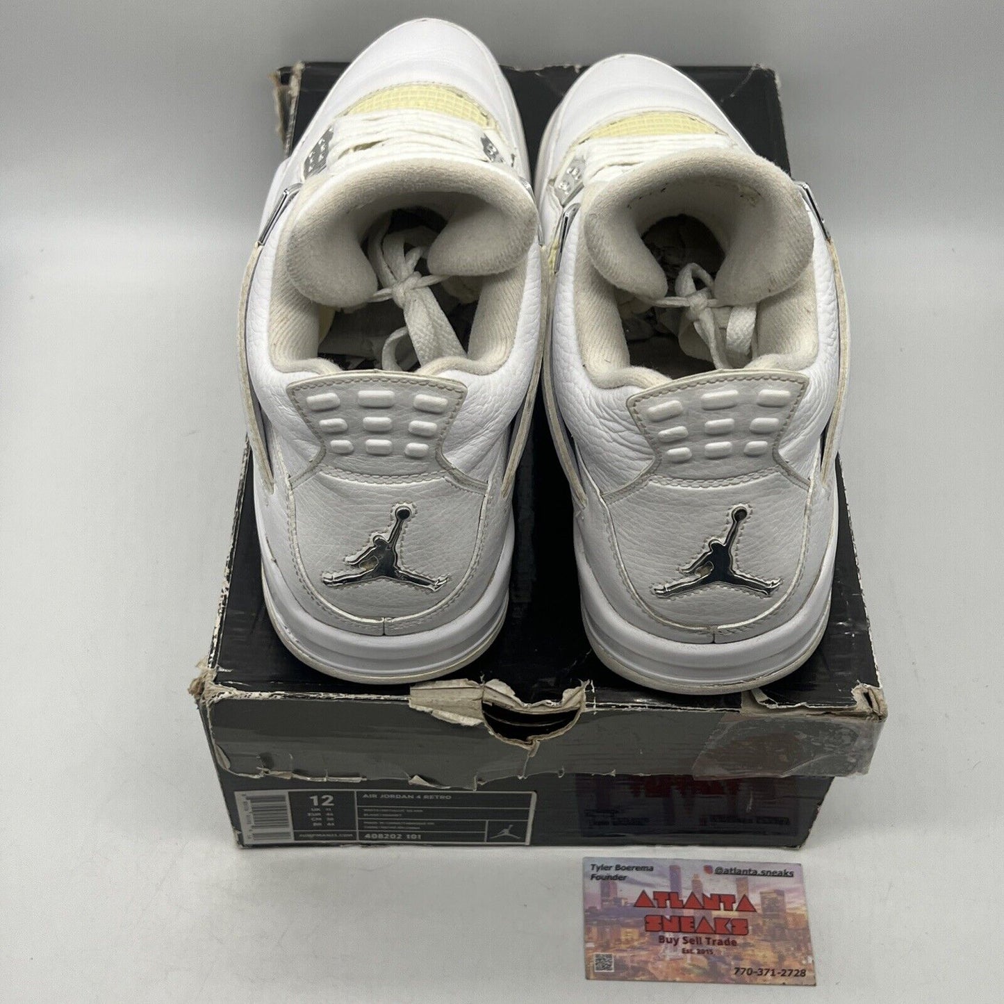 Size 12 - Air Jordan 4 Retro 25th Silver Anniversary