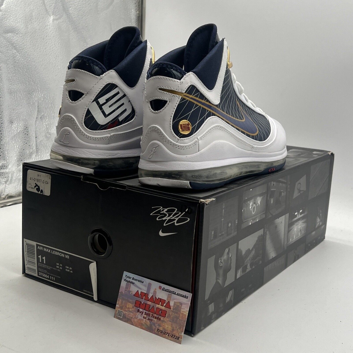 Size 11 - Nike Air Max LeBron 7 White Midnight Navy (375664-111)