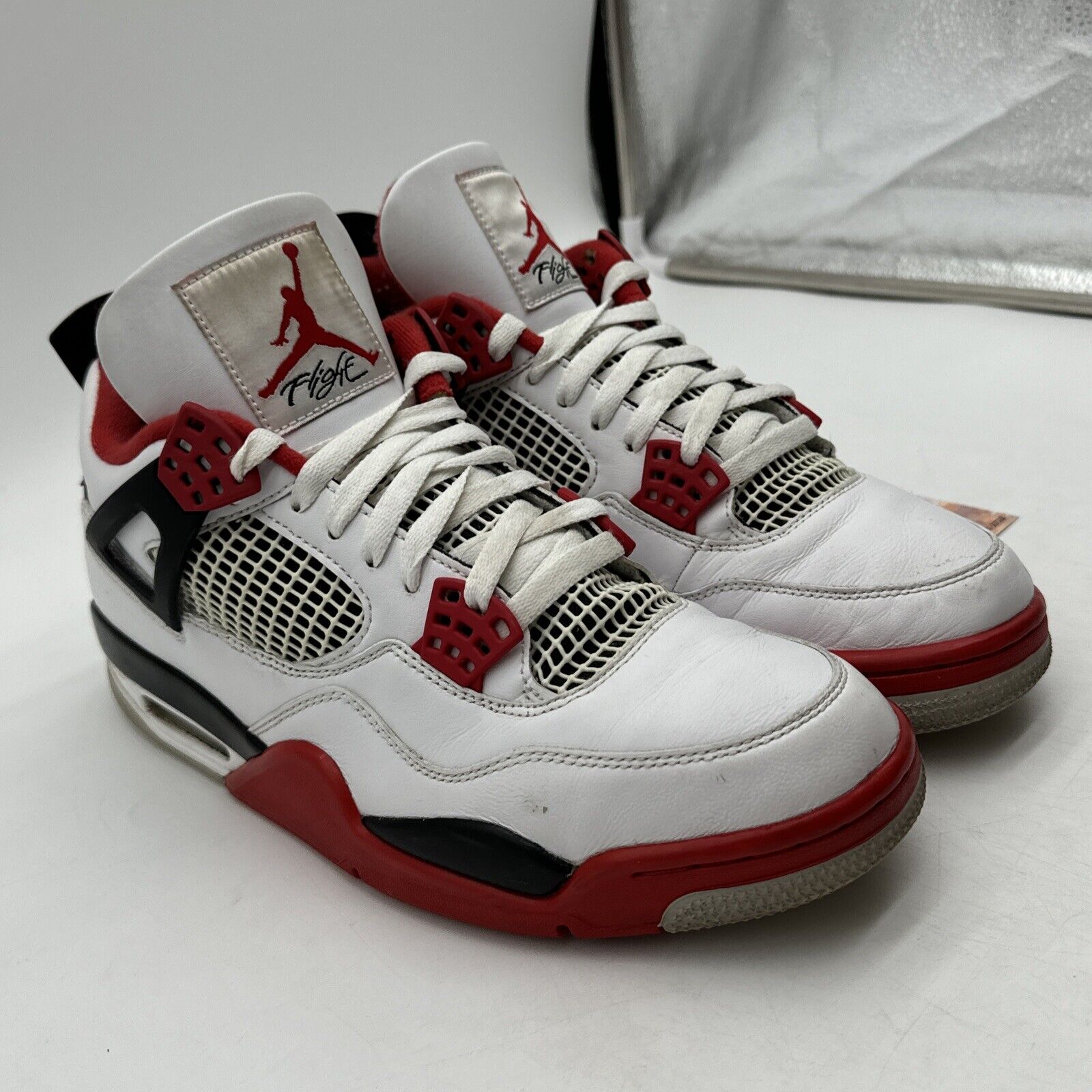 Size 10 - Jordan 4 Retro OG Mid Fire Red White Black Red Primal Netting Nike Air