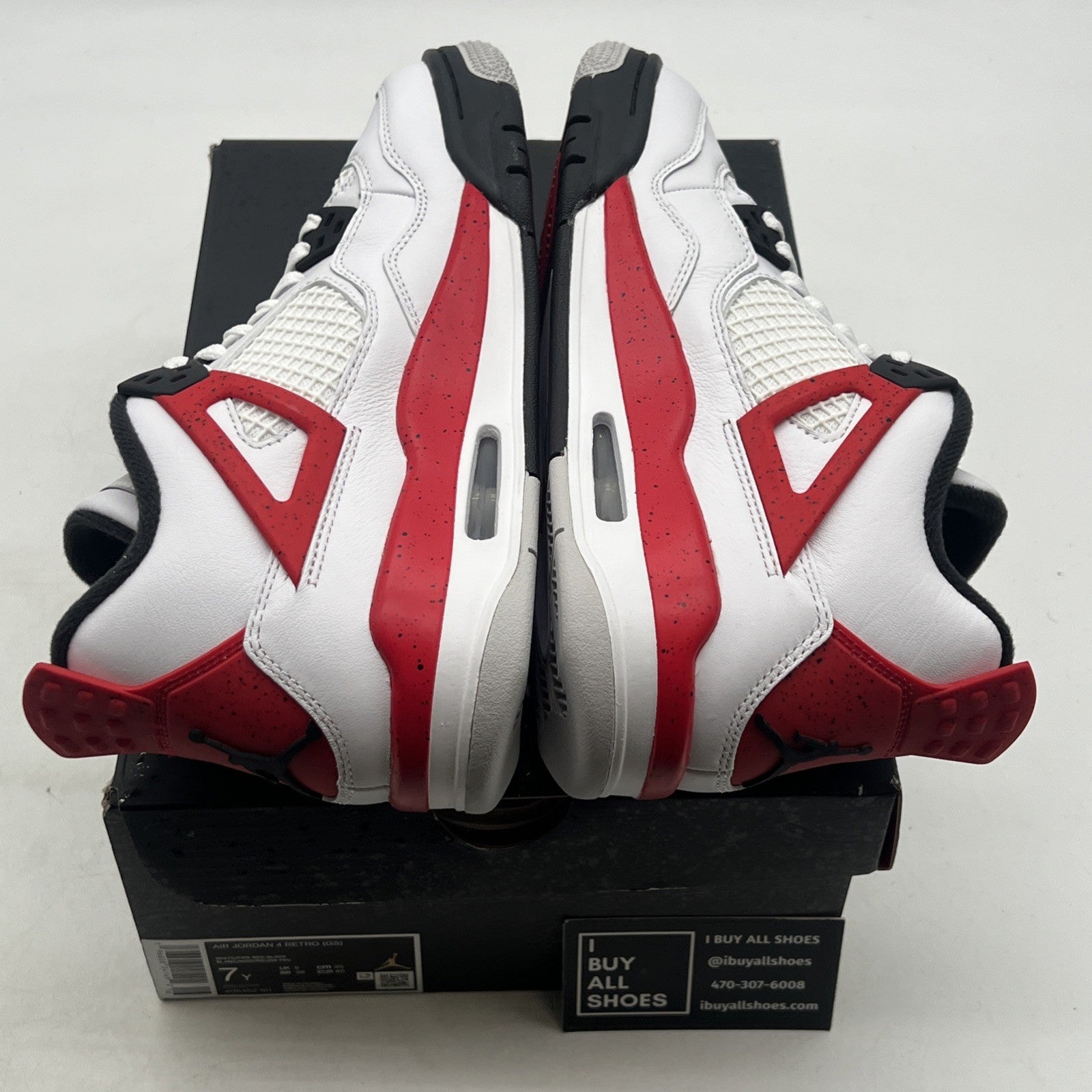 Size 7Y - Air Jordan 4 Retro Mid Red Cement (408452-161)