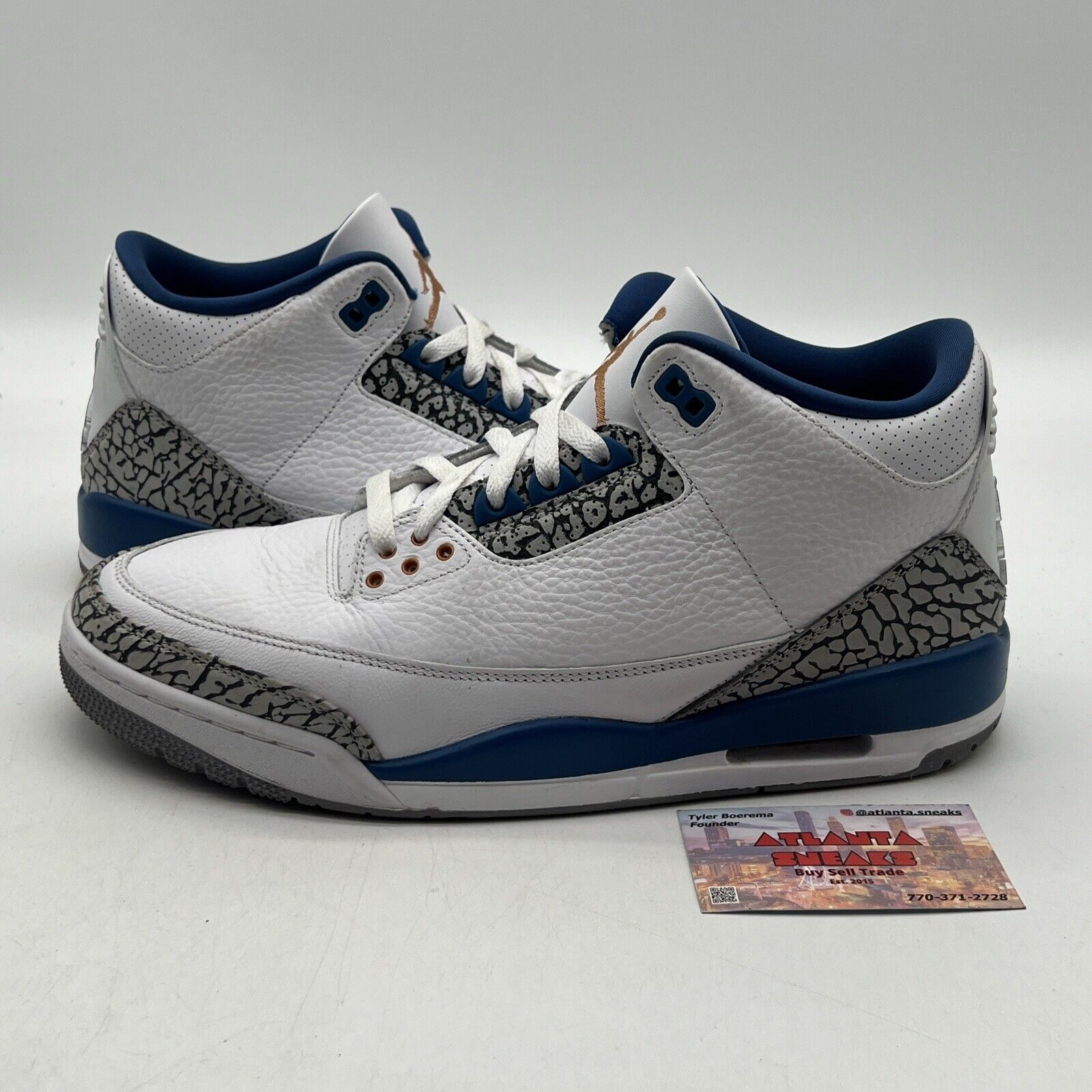 Size 11 - Jordan 3 Retro Mid Washington Wizards White Leather Blue (CT8532-148)