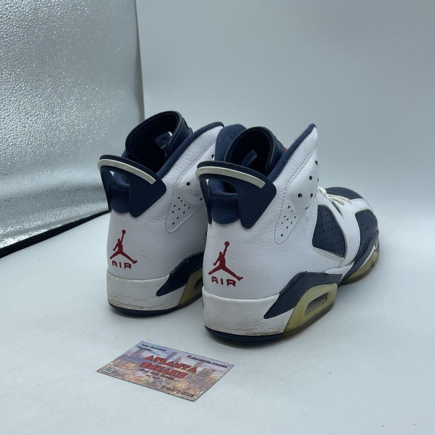 Size 9.5 - Air Jordan 6 Retro 2012 Olympic White Blue Leather (384664-130)
