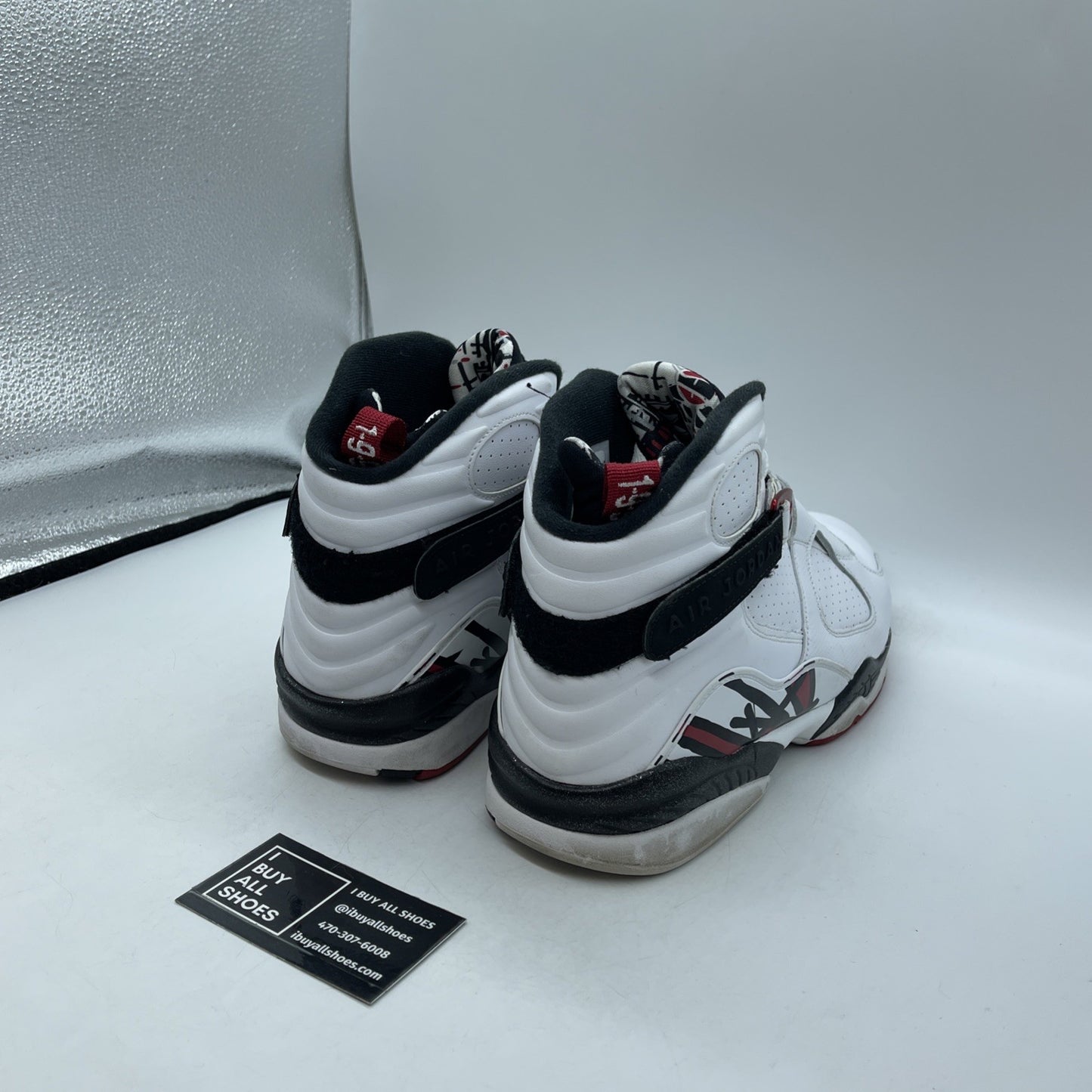 Size 12 - Air Jordan 8 Retro Alternate White Black Red Leather (305381-104)