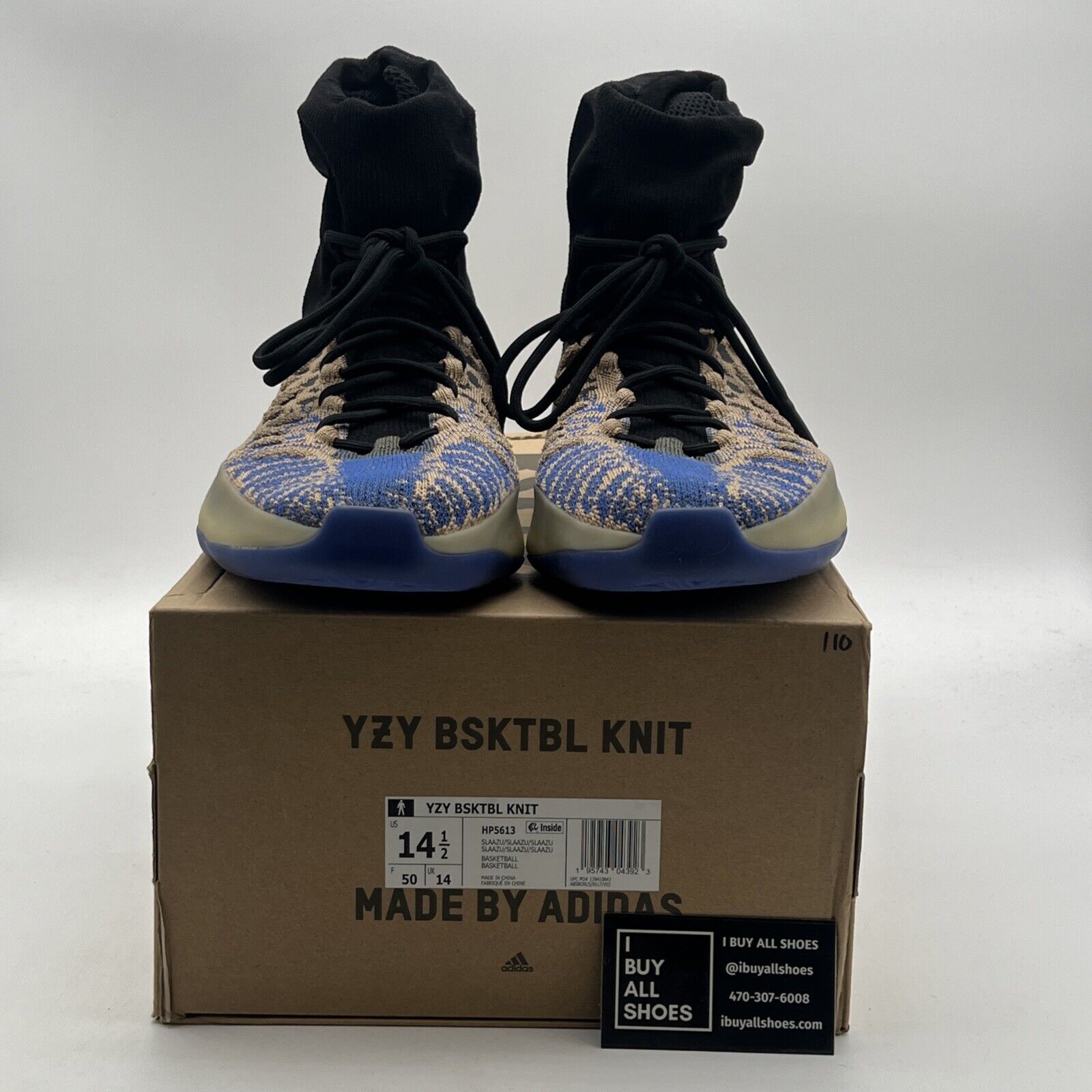 Size 14 - Adidas Yeezy Basketball Knit Slate Azure (HP5613)