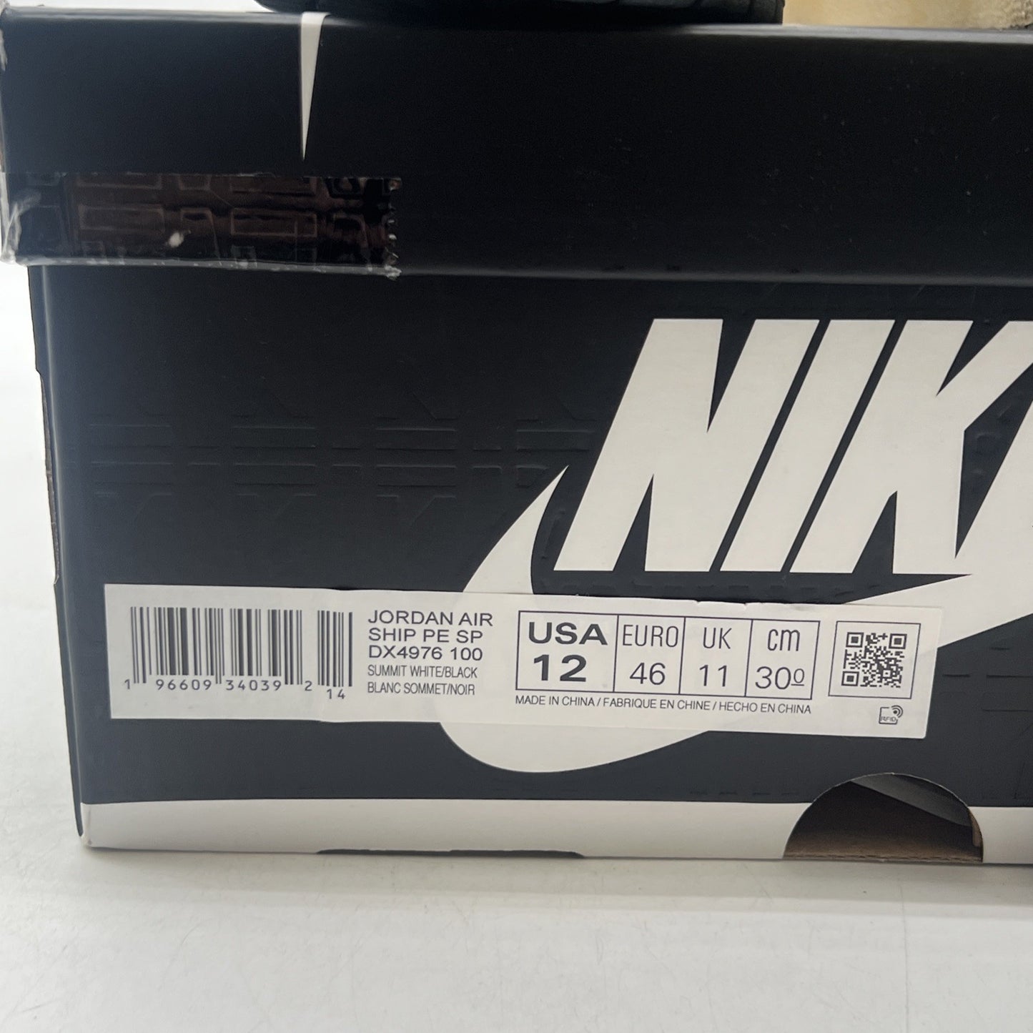 Size 12 - A Ma Maniére x Jordan Air Ship PE SP White Black (DX4976-100)