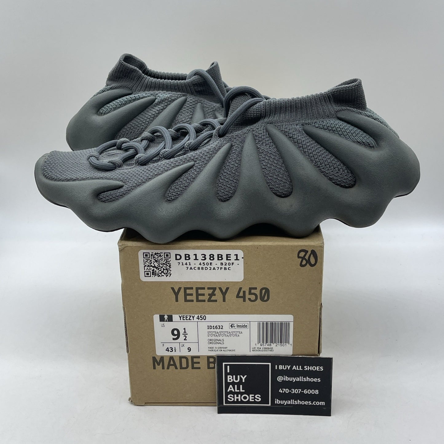 Size 9.5 - Adidas Yeezy 460 Stone Teal Grey (ID1632)