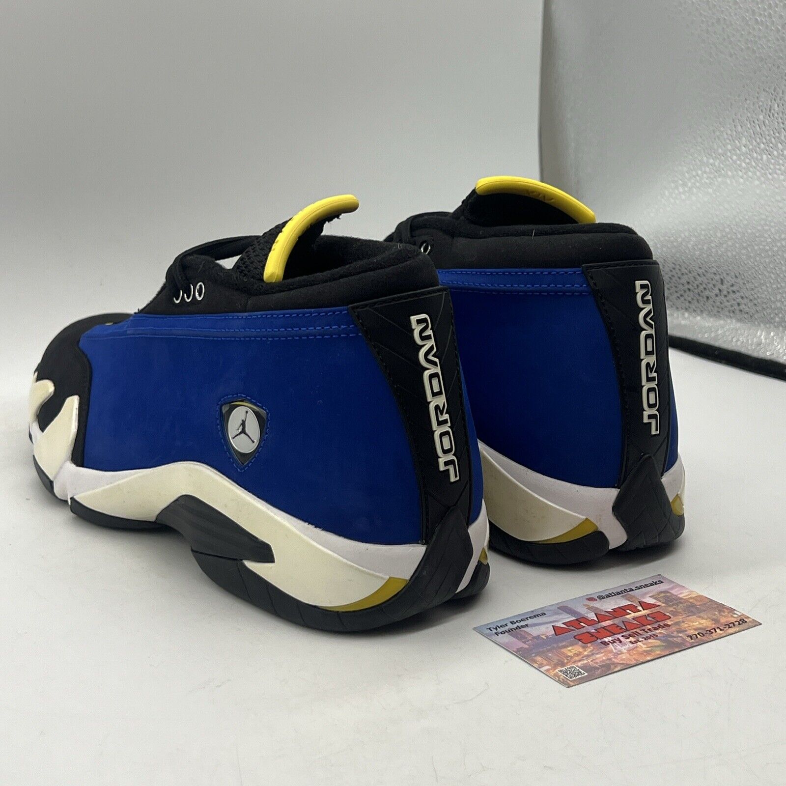 Size 10 - Air Jordan 14 Retro 2015 Low Laney Yellow Black White Suede 807511-405