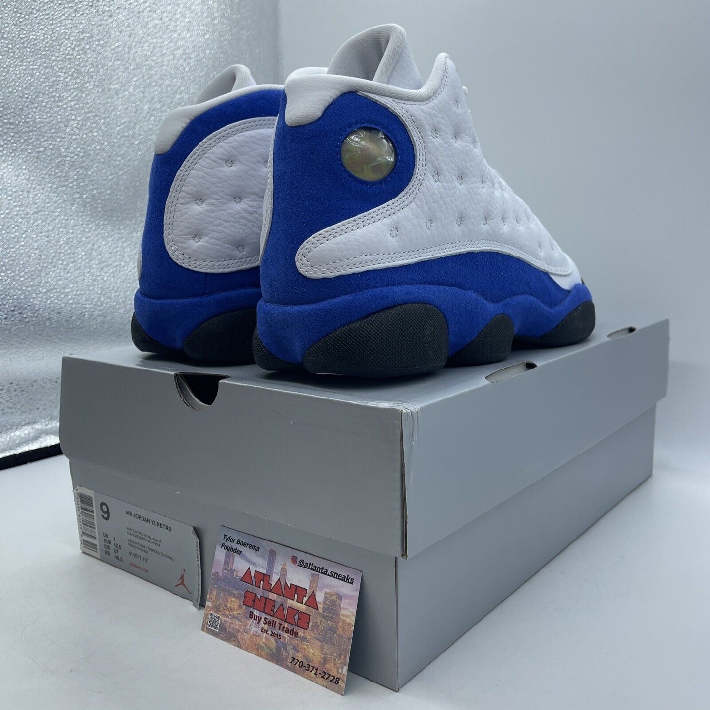 Size 9 - Air Jordan 13 Retro Hyper Royal White Blue Suede Leather (414571-117)