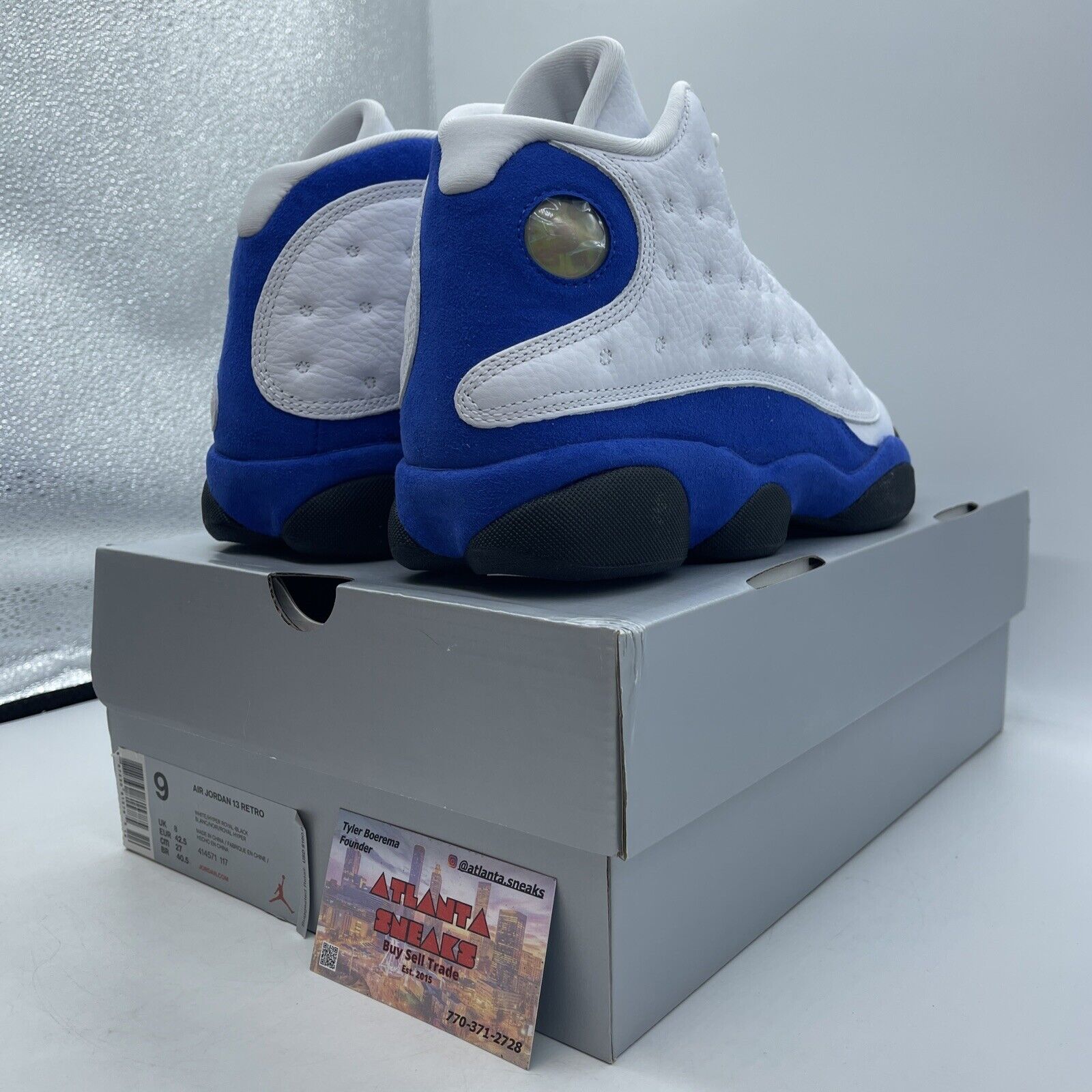 Size 9 - Air Jordan 13 Retro Hyper Royal White Blue Suede Leather (414571-117)