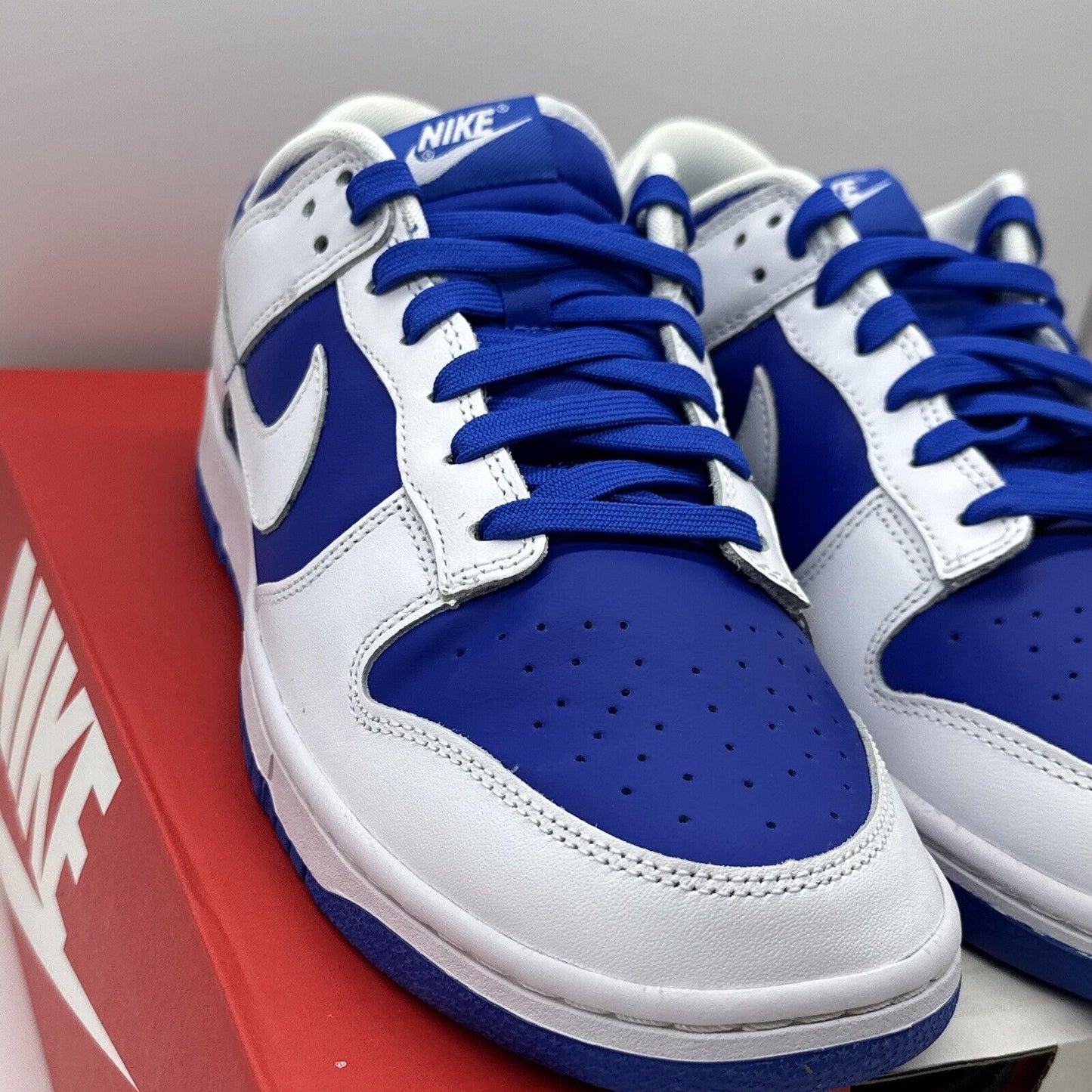 Size 10.5 - Nike Dunk Low Racer Blue 2022 White Leather New Blue Sole