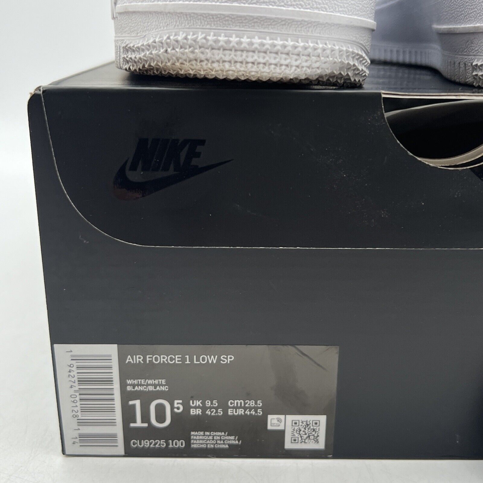 Size 10.5 - Nike Air Force 1 x Supreme Low Box Logo - White Red (CU9225-100)