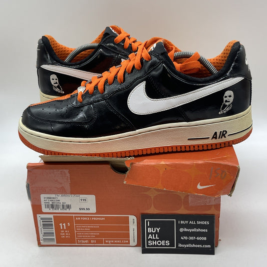 Size 11.5 - Nike Air Force 1 Premium Halloween Orange Black (313641-011)