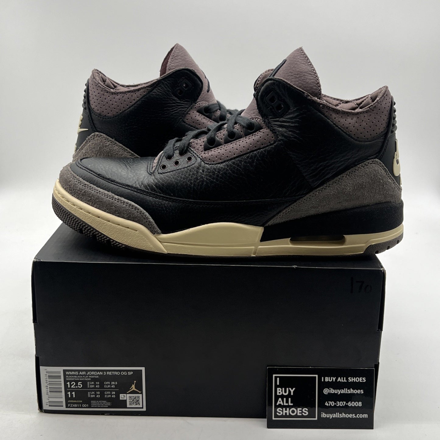 Size 12.5 - A Ma Maniére x Air Jordan 3 Retro While You Were Sleeping W
