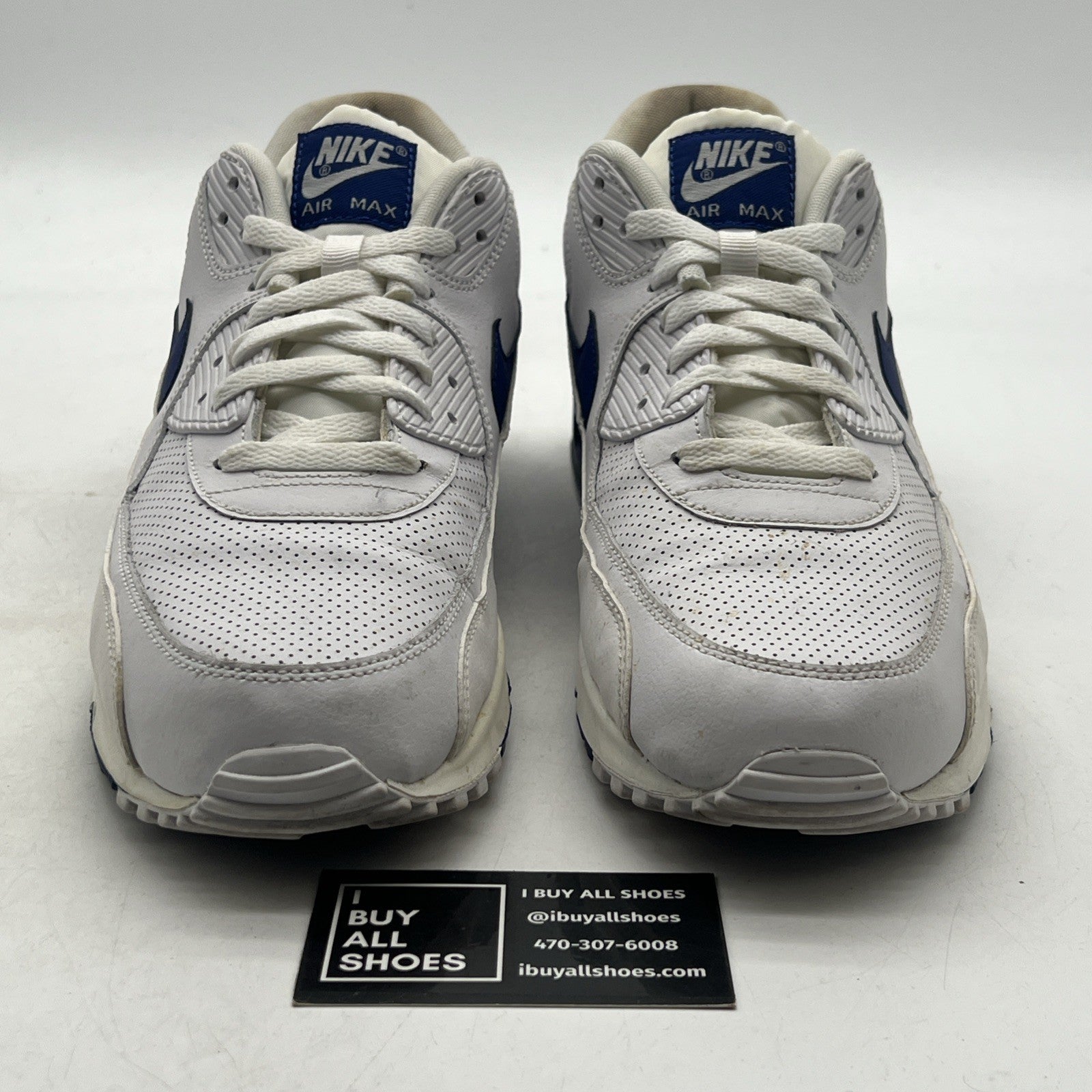 Size 13 - Nike Air Max 90 Essential 2012 Mens White Royal Blue (537384-141)
