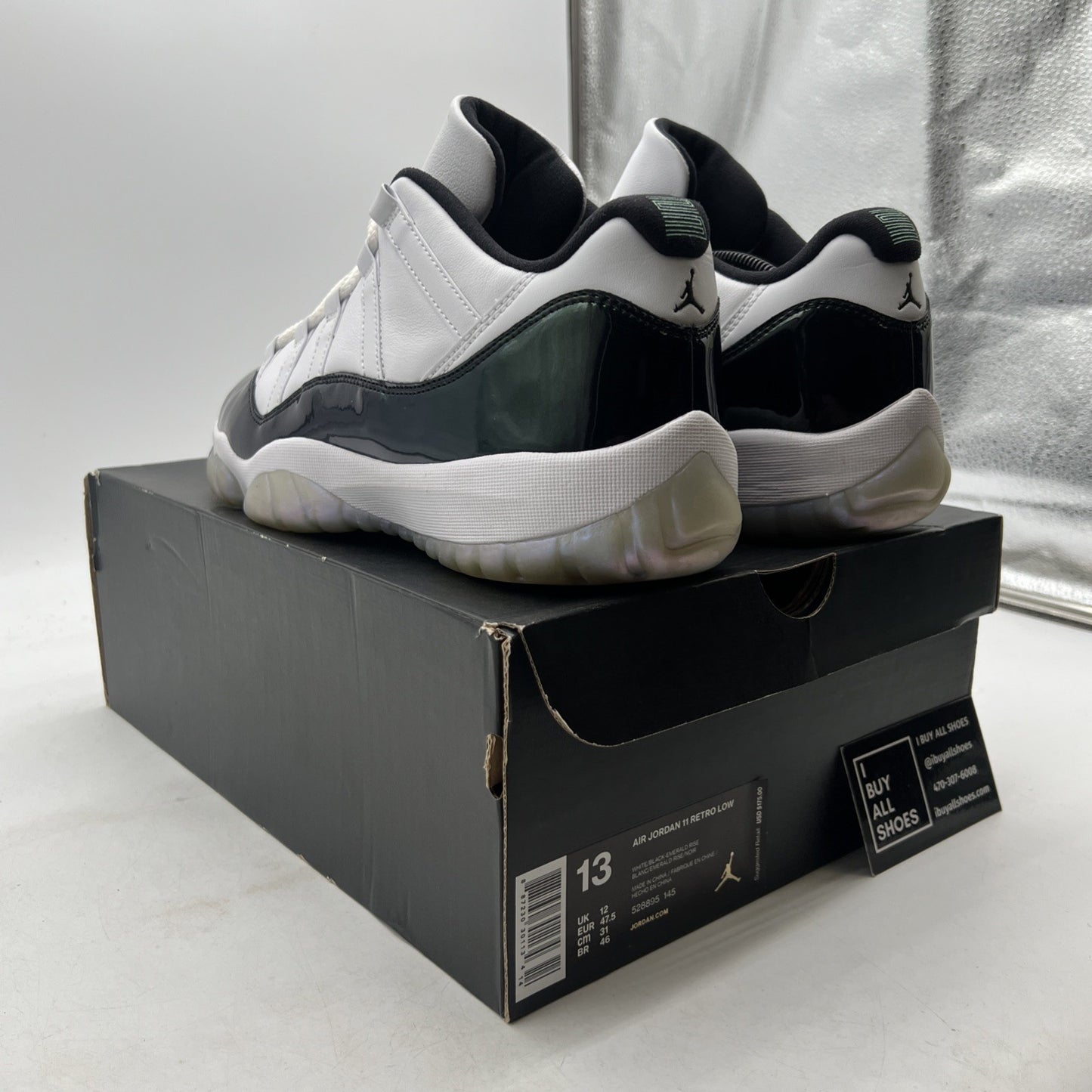 Size 13 - Air Jordan 11 Retro Low Emerald (528895-145)