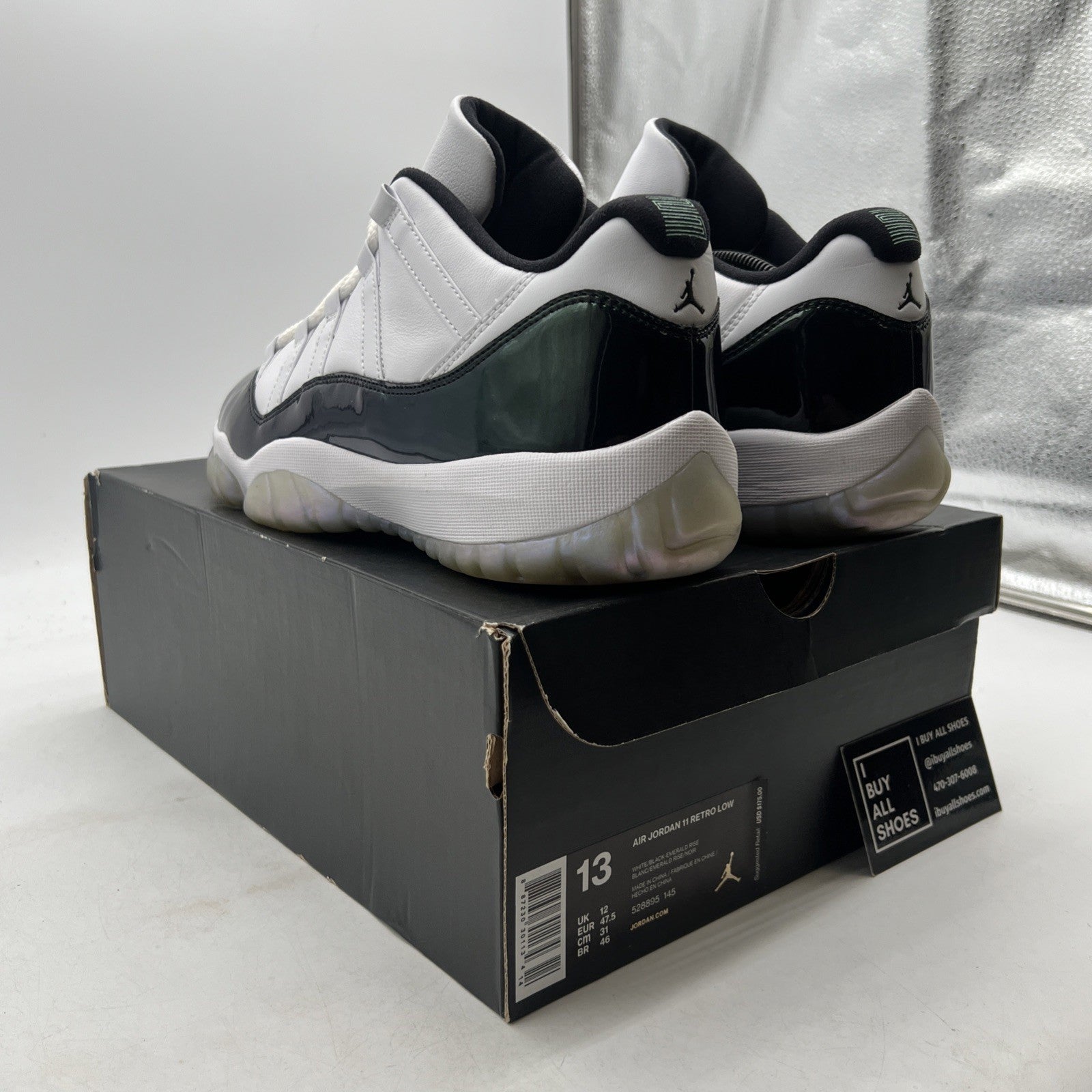 Size 13 - Air Jordan 11 Retro Low Emerald (528895-145)