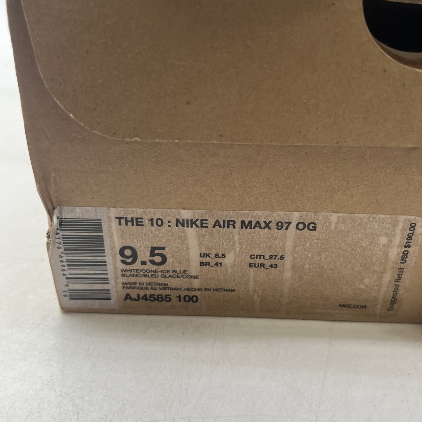 Size 9.5 - Nike Off-White x Air Max 97 OG The Ten (AJ4585-100)