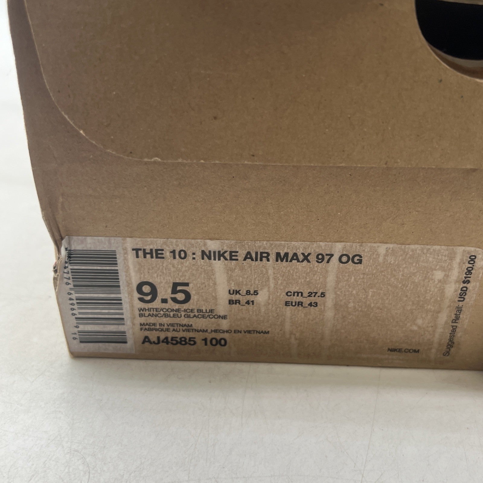 Size 9.5 - Nike Off-White x Air Max 97 OG The Ten (AJ4585-100)