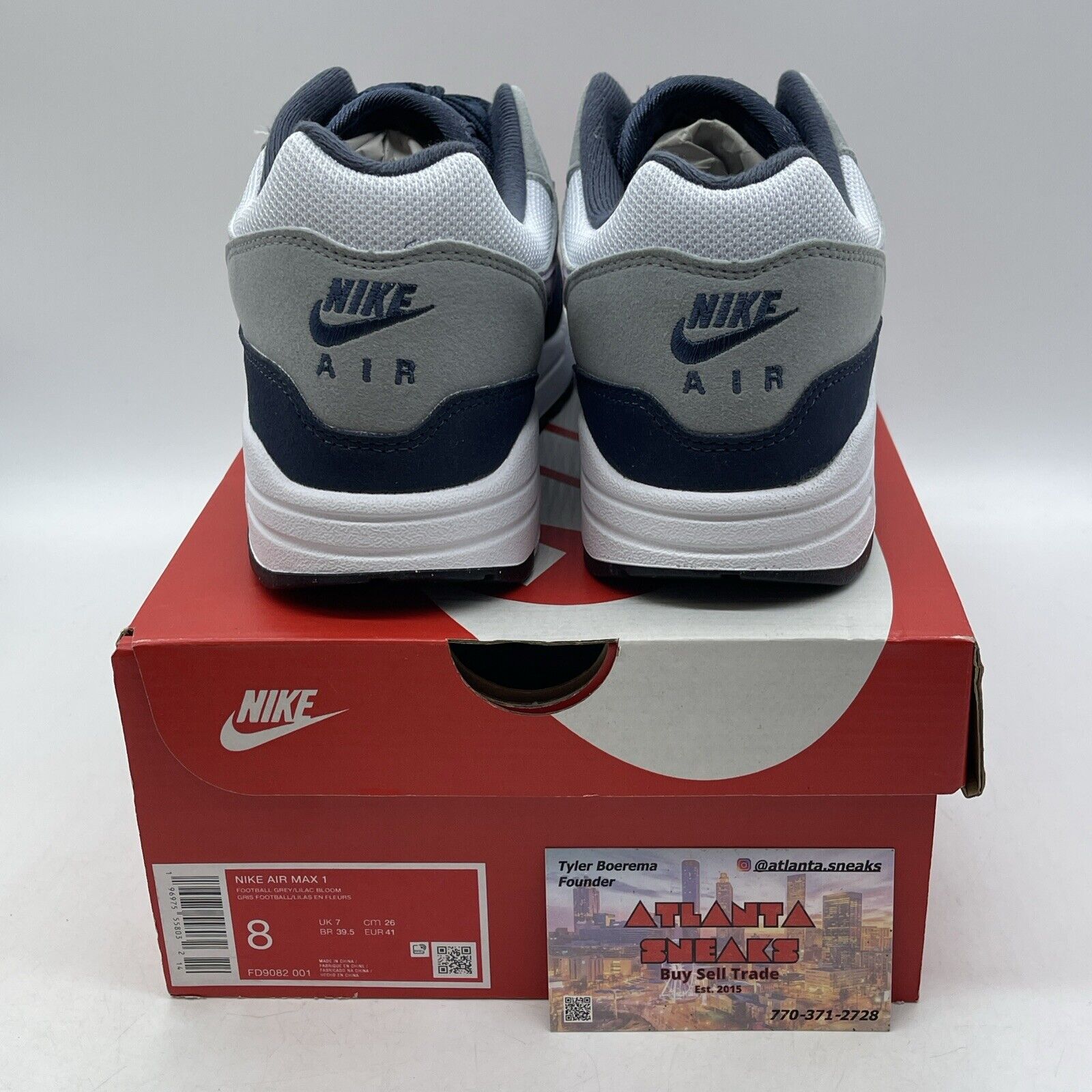 Size 8 - Nike Air Max 1 Obsidian Lilac Bloom White Purple Suede (FD9082-001)