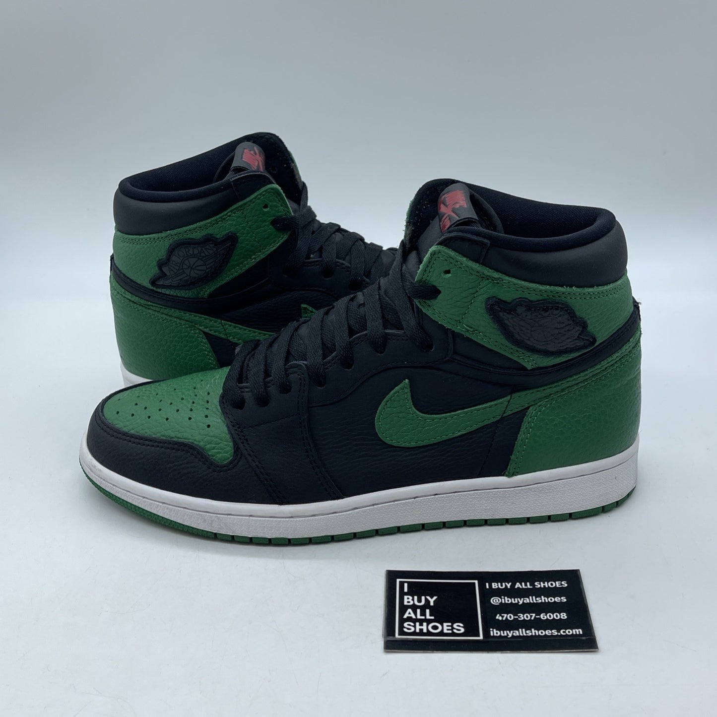 Size 10 - Jordan 1 Retro OG High Pine Green 2.0 Black Leather (555088-030)