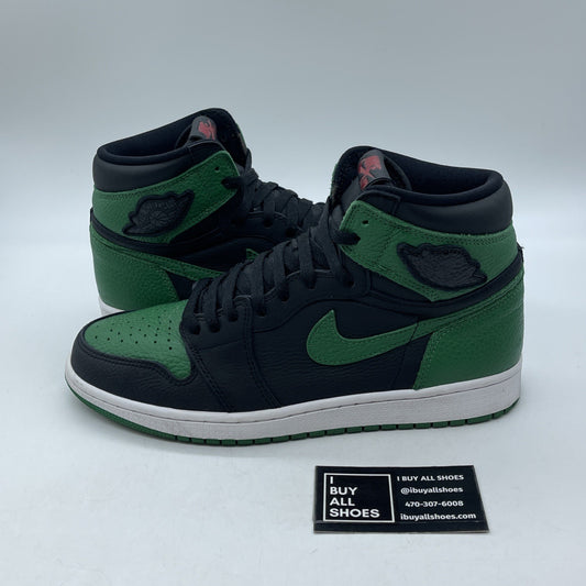 Size 10 - Jordan 1 Retro OG High Pine Green 2.0 Black Leather (555088-030)