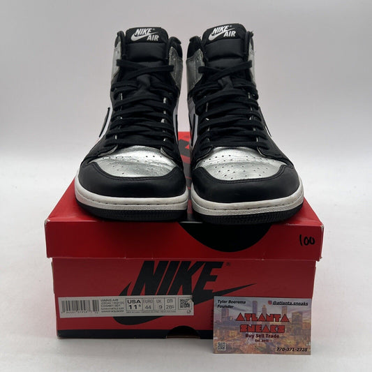 Size 11.5 - Jordan 1 High OG Metallic Silver Black White Leather (CD0461-001)