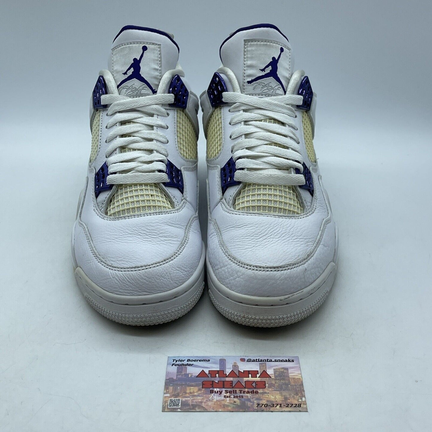 Size 10.5 - Jordan 4 Retro Mid Purple Metallic White Leather (CT8527-115)
