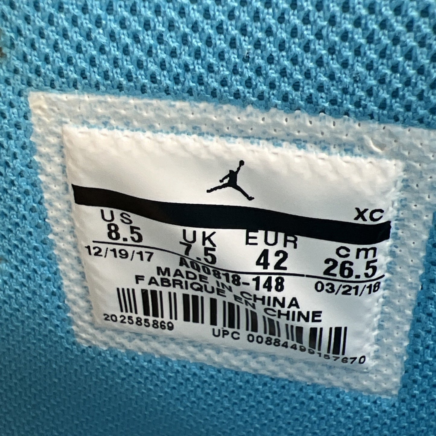 Size 8.5 - Air Jordan 1 Retro OG x Off-White High UNC (AQ0818-148)